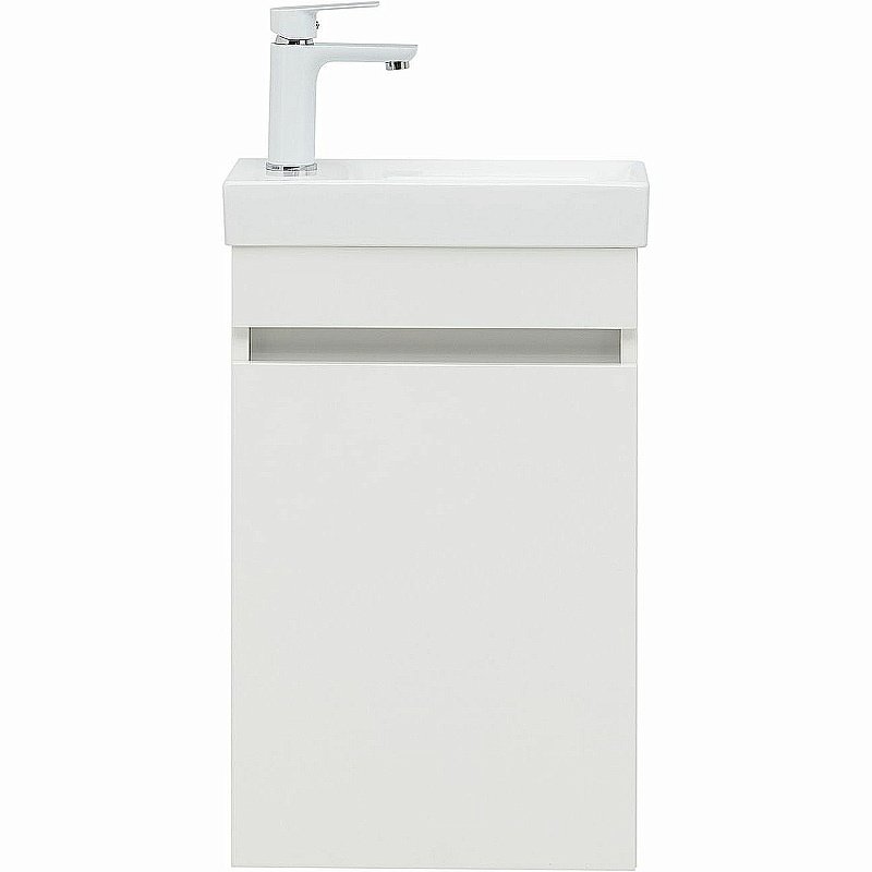 Тумба с раковиной Aquanet Вега 40 329129 белая для ванной в интернет-магазине Sanbest