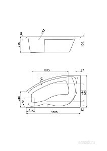 Ванна Santek Mallorca 150x90 купить в интернет-магазине Sanbest