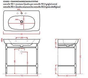 Раковина подвесная Artceram Civitas 90х50 купить в интернет-магазине Sanbest