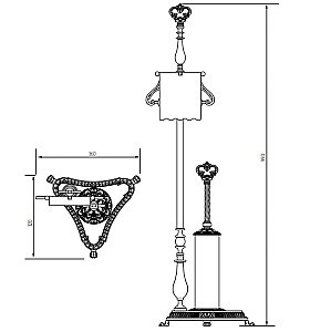 Стойка для ванной Migliore Elisabetta ML.ELB-60.142.DO золото купить в интернет-магазине сантехники Sanbest