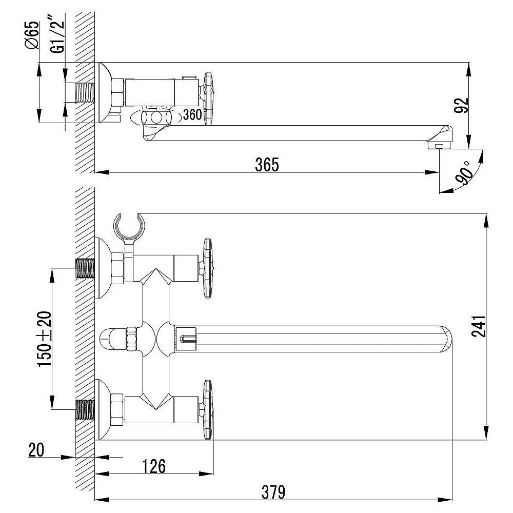 Смеситель для ванны Lemark Plus Spirit LM1951C купить в интернет-магазине сантехники Sanbest