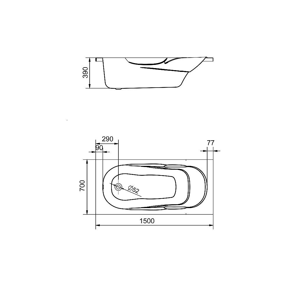 Ванна акриловая Santek Касабланка 150x70 1.WH50.1.530 белая купить в интернет-магазине Sanbest