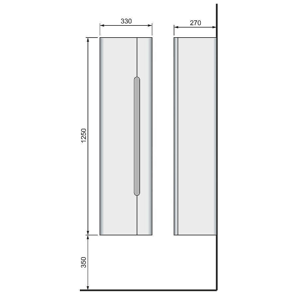 Пенал Jorno Shine 125 для ванной в интернет-магазине сантехники Sanbest