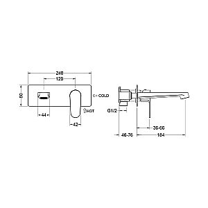 Смеситель для раковины Aquatek Оберон AQ1213MB черный матовый купить в интернет-магазине сантехники Sanbest