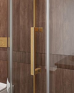 Душевой уголок Cezares Molveno 120x120 R-11-90+30-C-BORO-IV стекло прозрачное/профиль золото брашированное купить в интернет-магазине Sanbest