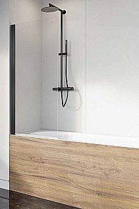 Шторка для ванны Radaway Nes Black PNJ I 50 стекло прозрачное/профиль черный матовый купить в интернет-магазине Sanbest