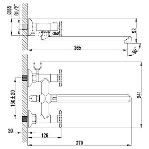 Смеситель для ванны Lemark Plus Spirit LM1951C купить в интернет-магазине сантехники Sanbest