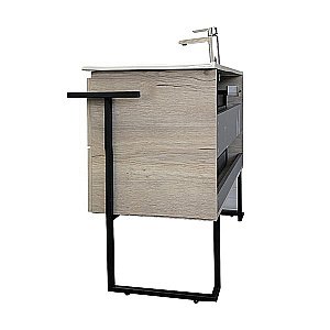 Тумба с раковиной Comforty Дюссельдорф 00-00004093 90 дуб дымчатый для ванной в интернет-магазине Sanbest