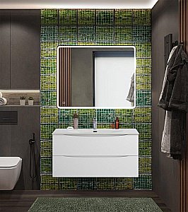 Тумба с раковиной BelBagno MARINO-CER-N-1000-2C-SO-BL-P Bianco Lucido для ванной в интернет-магазине Sanbest