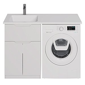 Тумба с  раковиной напольная Dreja VEGA 60/120 белый глянец для ванной в интернет-магазине Sanbest