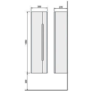 Пенал Jorno Shine 125 для ванной в интернет-магазине сантехники Sanbest