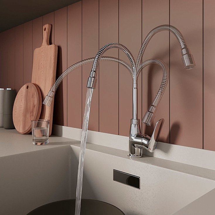 Смеситель для кухни Milardo Meal M07SB2FM05 хром купить в интернет-магазине сантехники Sanbest