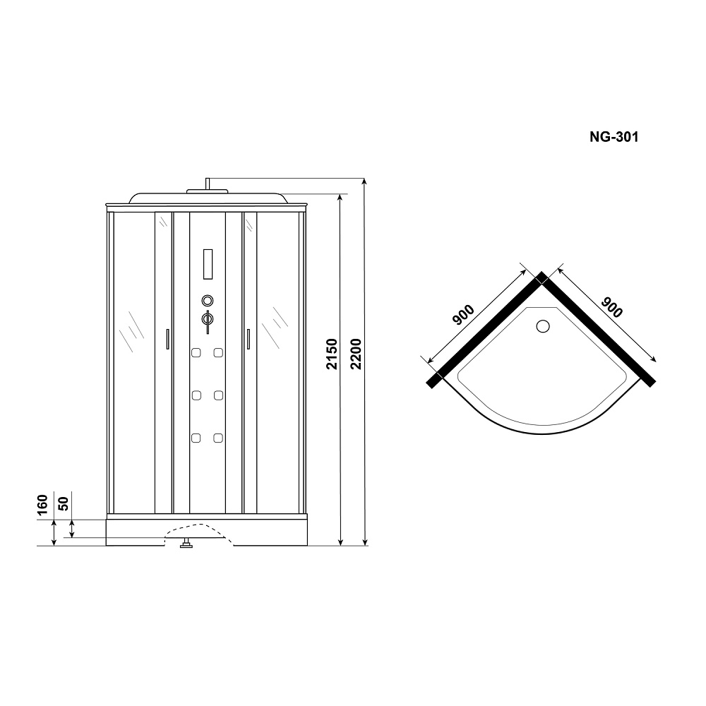 Душевая кабина Niagara Ultra NG-301-01 90х90 купить в интернет-магазине Sanbest