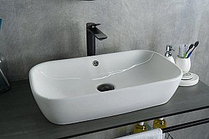 Раковина накладная Gid Geometrico 61 N9217 51132 белая купить в интернет-магазине Sanbest