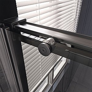 Душевая дверь Veconi Premium Trento PTD40-GR-140-01-C4 прозрачная/профиль брашированный графит купить в интернет-магазине Sanbest