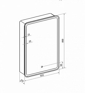 Зеркальный шкаф с подсветкой Art&Max PLATINO AM-Pla-600-800-1D-DS-F купить в интернет-магазине сантехники Sanbest