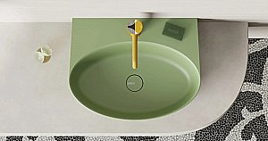 Раковина Salini ALDA WALL 02 140322MF 58 из искусственного камня S-Stone, матовая, цвет по RAL полностью купить в интернет-магазине Sanbest