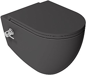 Унитаз подвесной с функцией биде Isvea Infinity 10NFS1005I-2C антрацит матовый, безободковый купить в интернет-магазине Sanbest