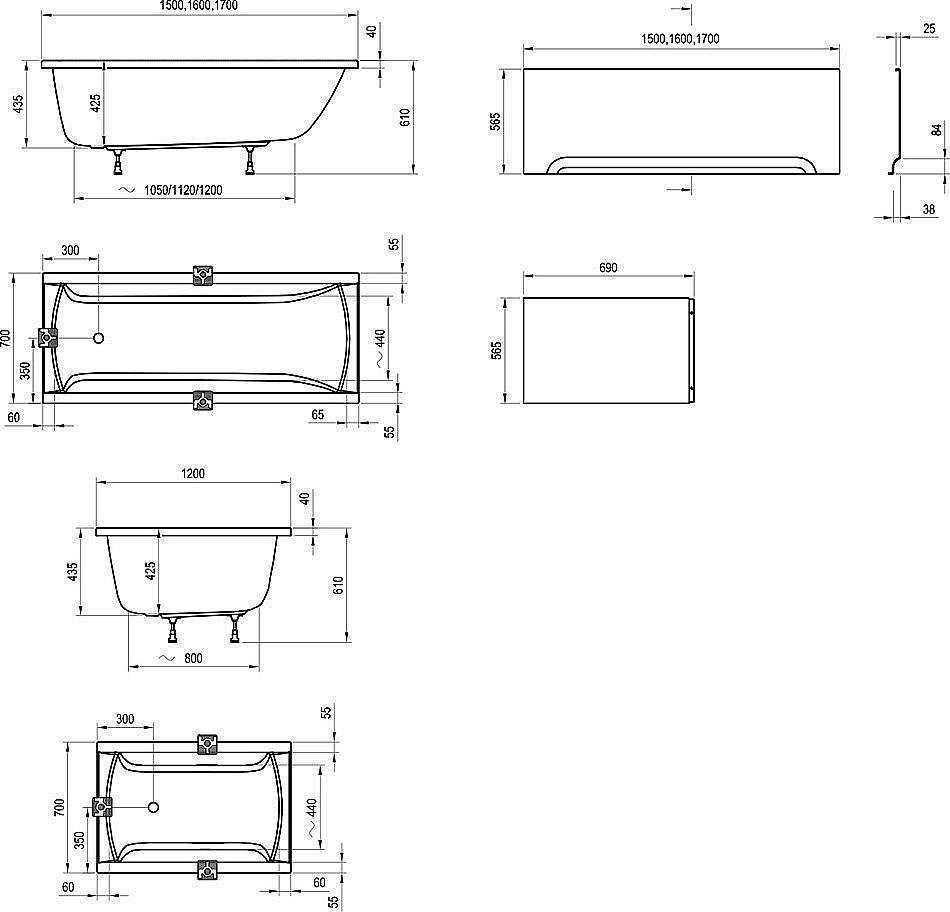 Ванна акриловая Ravak Classic N 160x70 купить в интернет-магазине Sanbest