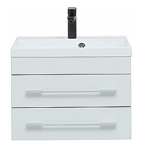 Тумба с раковиной Aquanet Верона 58/Aquanet Нота-58 подвесная 2 ящика белая глянцевая для ванной в интернет-магазине Sanbest