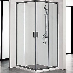 Душевой уголок Aquatek Ария AQ ARI KV 10020BL 100х100 стекло прозрачное/профиль черный купить в интернет-магазине Sanbest