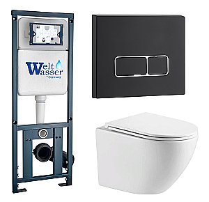 Унитаз с инсталляцией WeltWasser MARBERG 410 + MERZBACH 043 MT-WT + MAR 410 SE MT-BL купить в интернет-магазине Sanbest