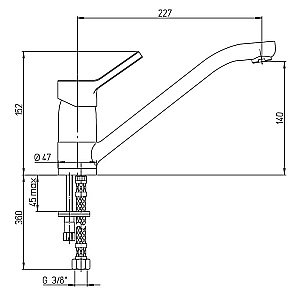 Смеситель для кухни PAINI Arena 92CR573KM хром купить в интернет-магазине сантехники Sanbest