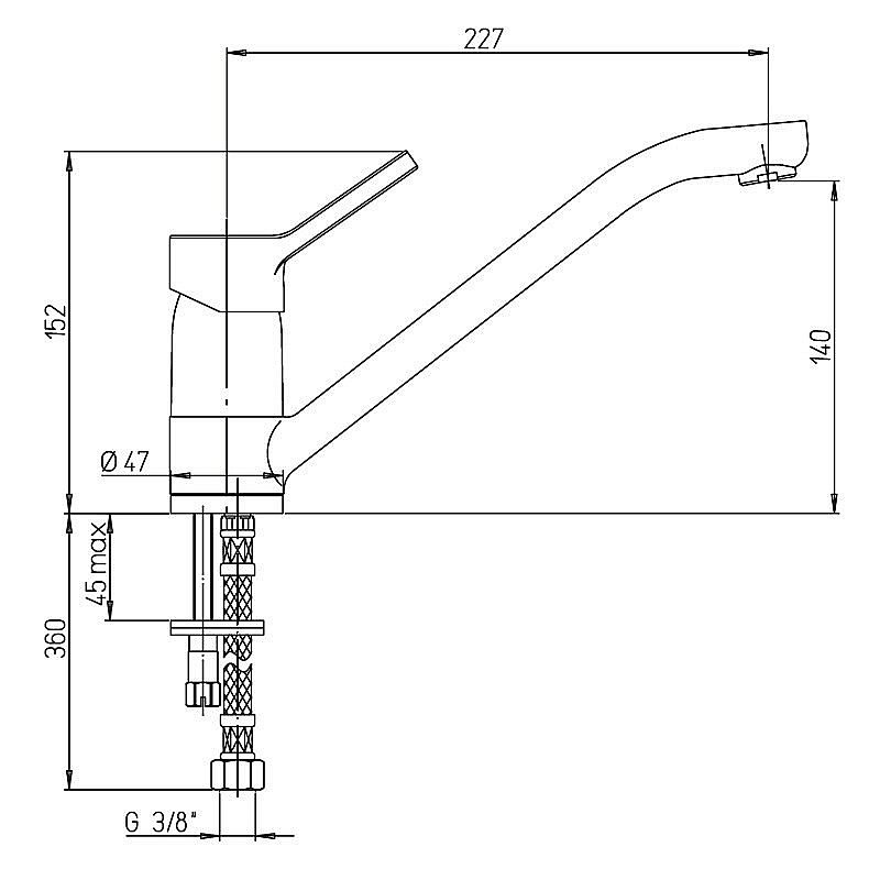 Смеситель для кухни PAINI Arena 92CR573KM хром купить в интернет-магазине сантехники Sanbest