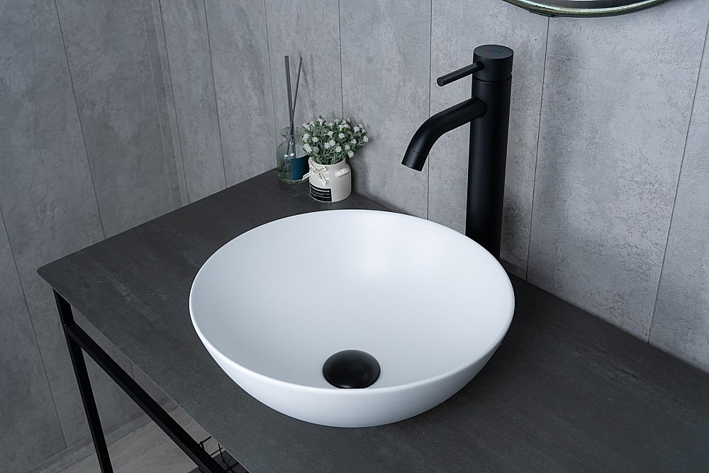 Раковина накладная Gid 9081wm белая матовая купить в интернет-магазине Sanbest