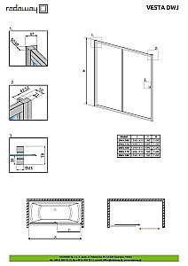 Шторка для ванны Radaway Vesta DWJ+S 180x75 купить в интернет-магазине Sanbest