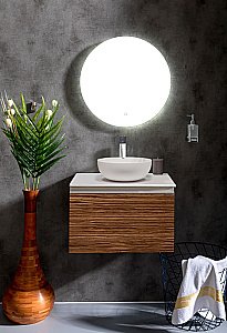 Тумба с раковиной и столешницей Armadi Art Vallessi 60 зебрано глянец для ванной в интернет-магазине Sanbest