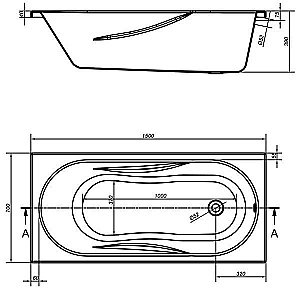 Акриловая ванна Mito Green 150x70 63378 белая купить в интернет-магазине Sanbest