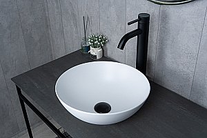 Раковина накладная Gid 9081wm белая матовая купить в интернет-магазине Sanbest