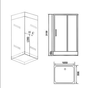 Душевая кабина Grossman GR166 90x100 прозрачная/белая купить в интернет-магазине Sanbest
