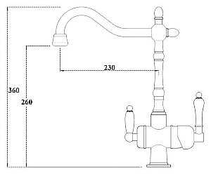 Смеситель для кухни Zorg Sanitary ZR 326 YF BR Бронза купить в интернет-магазине сантехники Sanbest