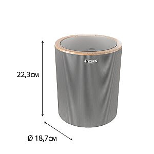 Ведро для мусора Fixsen Black Boom FX-411-6 5 л черное/светлое дерево купить в интернет-магазине сантехники Sanbest