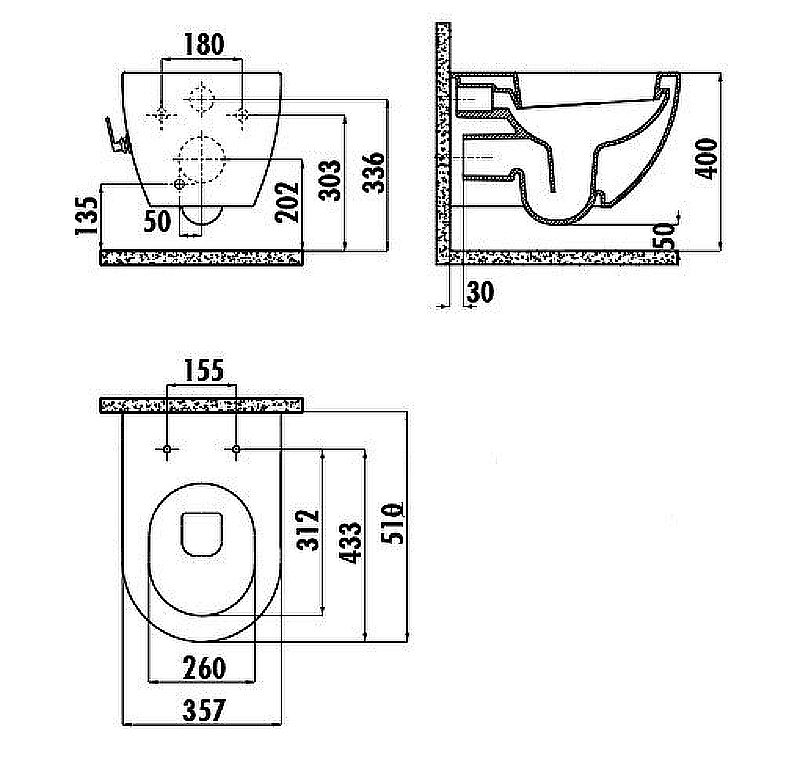 Унитаз подвесной с функцией биде CREAVIT FREE FE320-34CB00E белый купить в интернет-магазине Sanbest