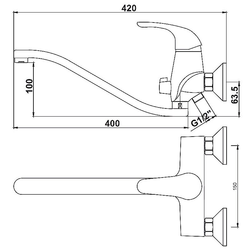 Смеситель для ванны Kaiser Safira 15055 купить в интернет-магазине сантехники Sanbest
