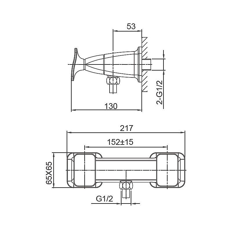 Смеситель для душа WONZON & WOGHAND SHAKESPEARE, Хром (WW-654101-CR) купить в интернет-магазине сантехники Sanbest