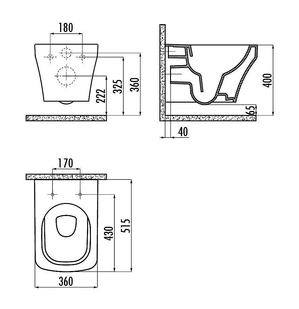 Унитаз подвесной Creavit Solo SO321-11CB00E-0000 белый безободковый купить в интернет-магазине Sanbest