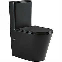 Унитаз-компакт SantiLine SL-5026MB безободковый, слив торнадо, с бачком, с крышкой микролифт, черный матовый купить в интернет-магазине Sanbest