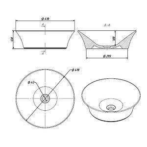 Раковина Caprigo W8222 42 белая купить в интернет-магазине Sanbest