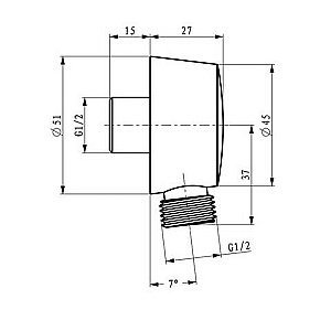 Подключение для шланга Orange FIX F-001cr купить в интернет-магазине сантехники Sanbest