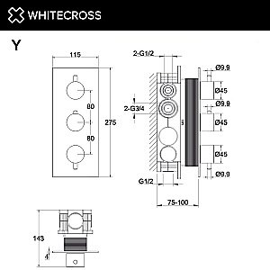 Смеситель для душа WhiteCross Y Y1238CR хром купить в интернет-магазине сантехники Sanbest