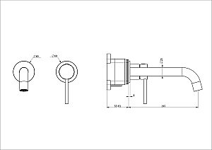 Смеситель для раковины встраиваемый WONZON & WOGHAND STICK, Темный графит (WW-88869017-BGM) купить в интернет-магазине сантехники Sanbest