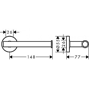 Держатель туалетной бумаги Hansgrohe Logis Universal 41726000 купить в интернет-магазине сантехники Sanbest