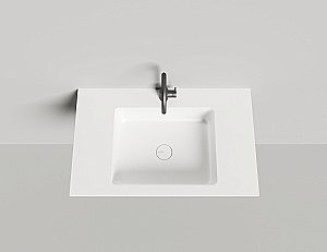 Раковина подвесная Salini Onda 1402201MF 80 из искусственного камня S-Stone, матовая, цвет по RAL полностью купить в интернет-магазине Sanbest