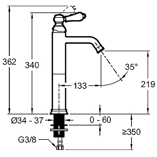 Cмеситель для раковины Jacob Delafon LOUISE E24361-CP хром купить в интернет-магазине сантехники Sanbest