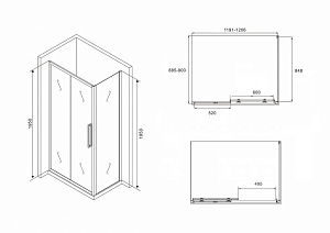 Душевой уголок ABBER Schwarzer Diamant AG30120BH-S90B купить в интернет-магазине Sanbest