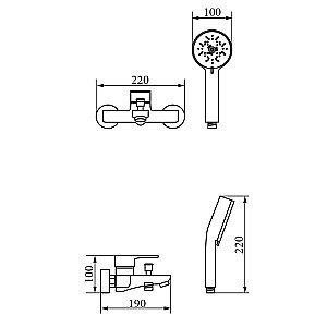 Смеситель для ванны Veragio Gritt VR.GTT-7001.CR хром купить в интернет-магазине сантехники Sanbest